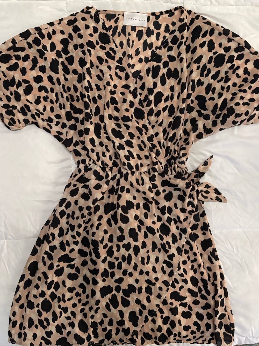French Grey Leopard Dress